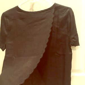 J Crew open back linen short sleeve top